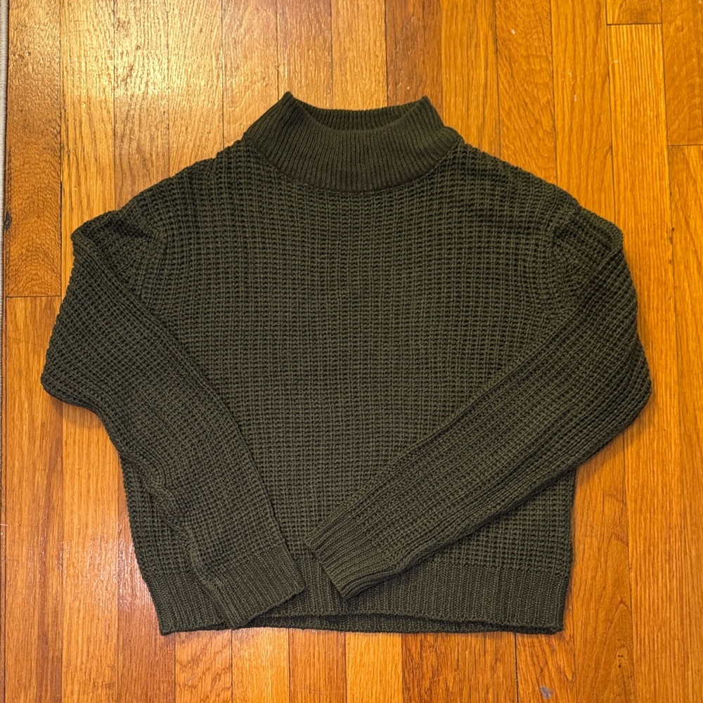 Olive Green Turtleneck Sweater